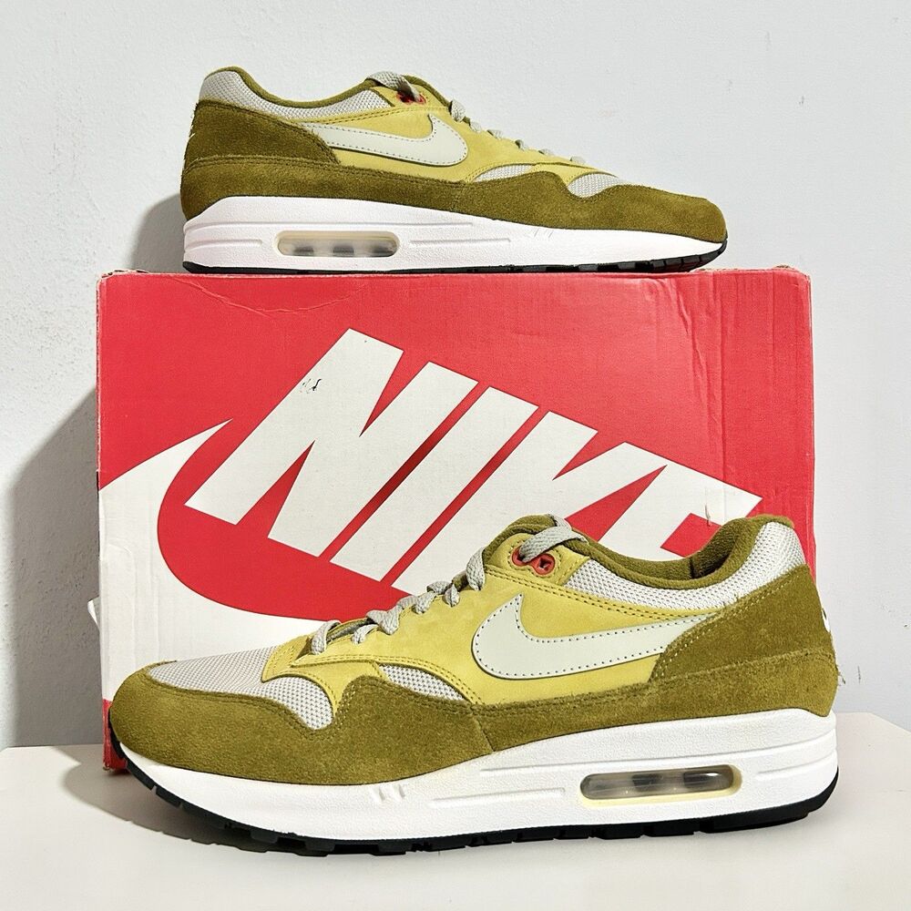 Nike Air Max 1 Retro Premium “Green Curry” Men’s Size 10.5 Lifestyle Sneakers